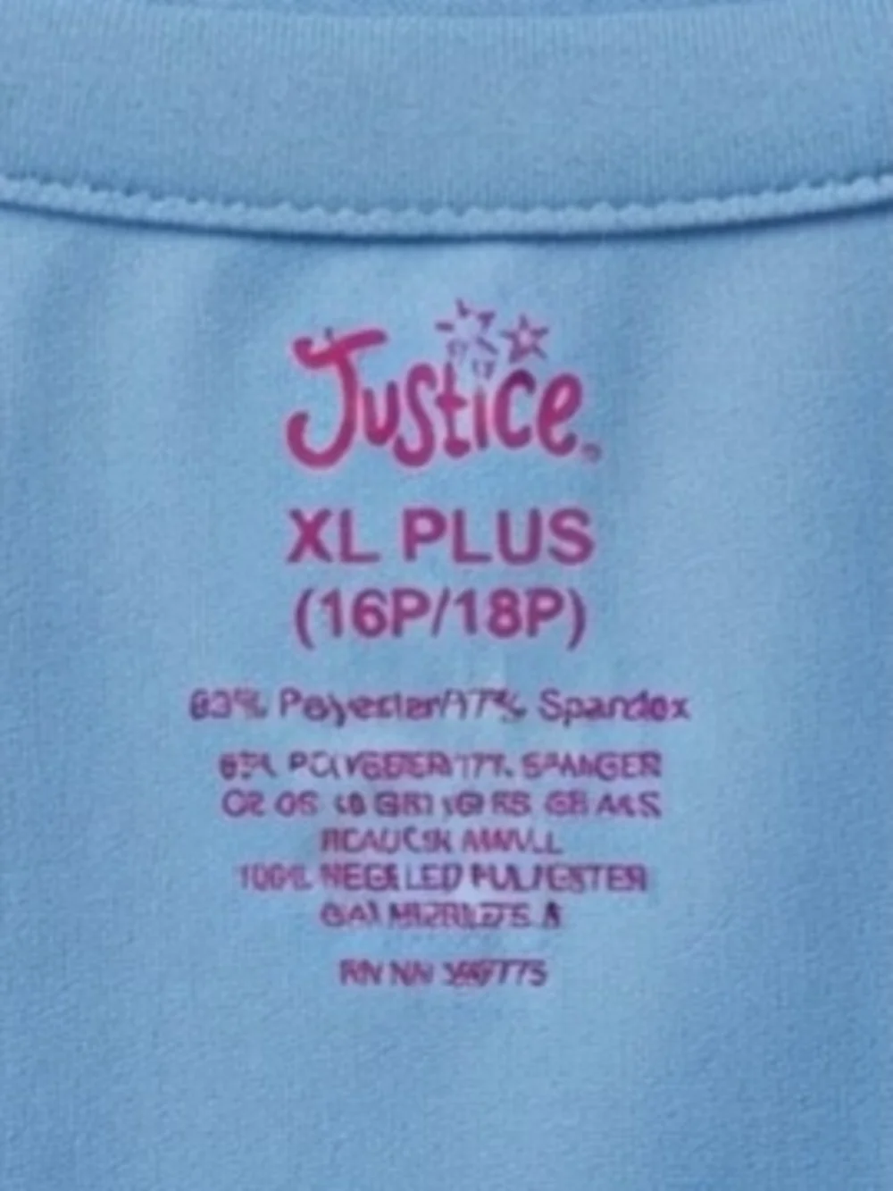 Justice Light Blue Scoop Neck Short Sleeve Tee